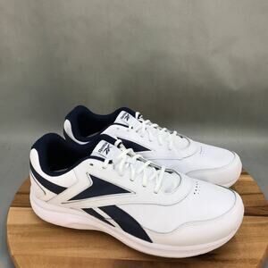 Reebok Walk Ultra 7 DMX Max Shoes Mens 14 White Blue Leather Lace Up Low Top
